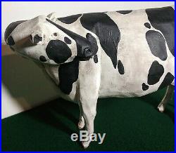 Folk Art Holstein Milk Cow Larry Koosed 2008 Hand Carved & Painted