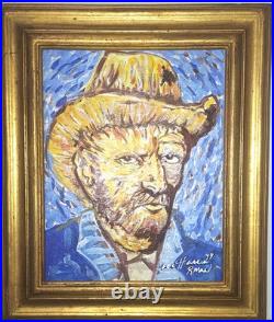 Folk Art Impasto Painting by the Late Lee Harris (R-Man)- Playing With Van Gogh