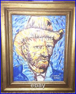 Folk Art Impasto Painting by the Late Lee Harris (R-Man)- Playing With Van Gogh