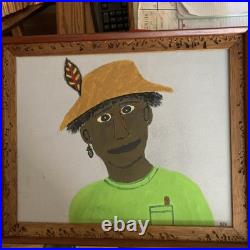 Folk Art Original painting. A relatively unknown, SJ Hillman. Painting of Harry