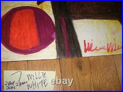 Folk Art Outsider Willie White African-American 2 Black Horse/sun painting #7