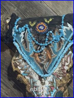 Folk Art Painted Cow Skull. Original Art Work by Arkansas Artist. By Artist