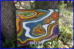 Folk Art Painting, Abstract Art, Wood Painting, Landscape Art, Native American