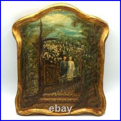 Folk Art Painting & Photograph Pair Morgantown WV Couple Appalachian Americana