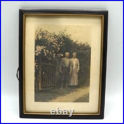 Folk Art Painting & Photograph Pair Morgantown WV Couple Appalachian Americana