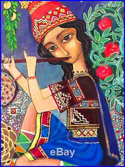 Folk Art Painting SHEPHE/ RAM plays SHVI Music RUSSIAN ARMENIAN Artist DIKRANIAN