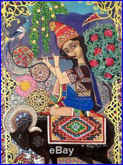 Folk Art Painting SHEPHE/ RAM plays SHVI Music RUSSIAN ARMENIAN Artist DIKRANIAN