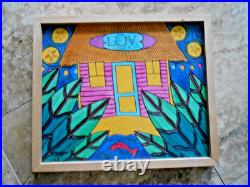 Folk Art Painting Tony Krysinsky THE LUV SHACK 2007 Engraved Wood