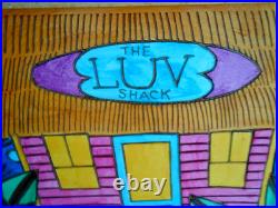 Folk Art Painting Tony Krysinsky THE LUV SHACK 2007 Engraved Wood
