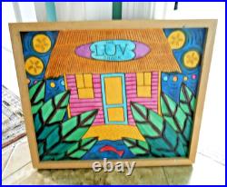 Folk Art Painting Tony Krysinsky THE LUV SHACK 2007 Engraved Wood