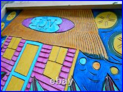 Folk Art Painting Tony Krysinsky THE LUV SHACK 2007 Engraved Wood
