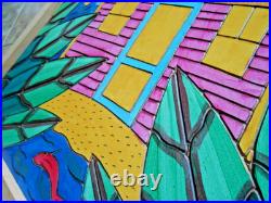 Folk Art Painting Tony Krysinsky THE LUV SHACK 2007 Engraved Wood