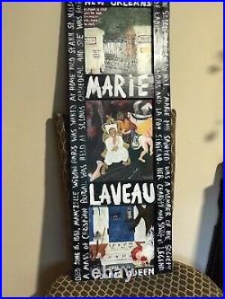 Folk Art Painting of Marie Laveau. Artist Bateau Zombi. 14wide x 40 Long