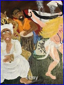 Folk Art Painting of Marie Laveau. Artist Bateau Zombi. 14wide x 40 Long