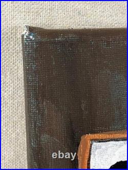 Folk Art Portrait of a Young Girl and Cat Oil Painting by Richard E. Roebuck