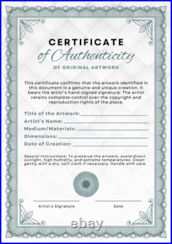 Folk Art Tall City Buildings 14X11 Signed Colorful Original Art Home Decor COA
