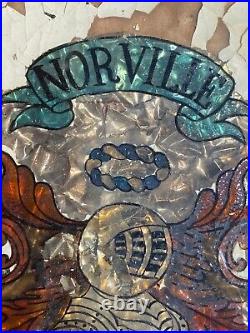 Folk Art Tinsel foil painting early 1800s Genealogy Norville Marana Norton Id