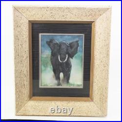 Folk Art Watercolor Painting Elephant Framed Art