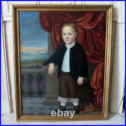 Folk Art Young Boy Portrait Life Size Listed Artist Paul Weber