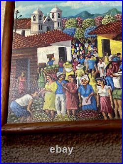 Folk Art oil Painting of Village