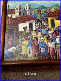 Folk Art oil Painting of Village