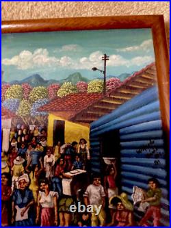 Folk Art oil Painting of Village