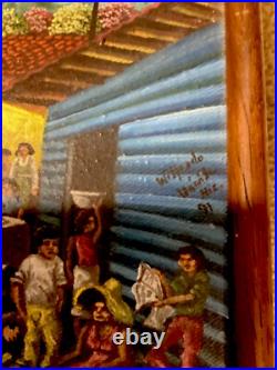 Folk Art oil Painting of Village