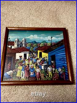 Folk Art oil Painting of Village