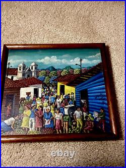 Folk Art oil Painting of Village