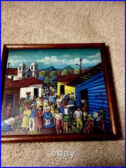 Folk Art oil Painting of Village