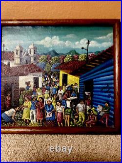 Folk Art oil Painting of Village