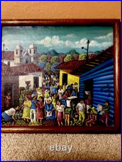 Folk Art oil Painting of Village
