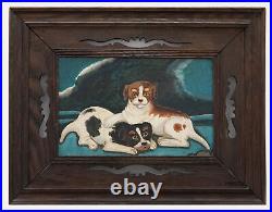 Framed 20th Century Oil Troublesome Terriers