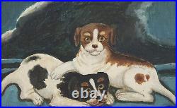 Framed 20th Century Oil Troublesome Terriers