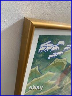 Framed Chinese Folk Art Chinese Peasant Painting