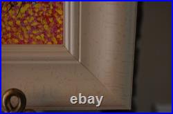 Framed Signed Folk Art Acrylic Painting Flower Forest Landscape Scene By Beily