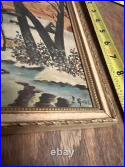 Framed Signed Original Painting Folk Art Artist Board Early 20th Century Framed Signed Original Painting Folk Art Artist Board Early 20th Century