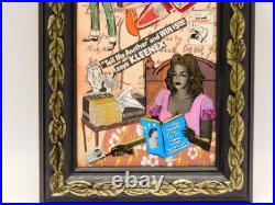 Framed Vintage-Style Mixed Media Collage Tell Me Another Sad Bedtime Story 6x9 Framed Vintage-Style Mixed Media Collage Tell Me Another Sad Bedtime Story 6x9