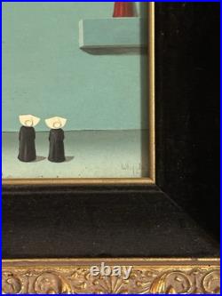 Frank Whipple 1923-2016 Original Painting NUNS Hanging Clothes 1960s