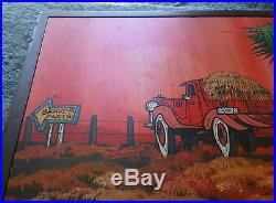 Fred Bonn Original Painting Bearver Flats Classic Car American Folk Pop Art