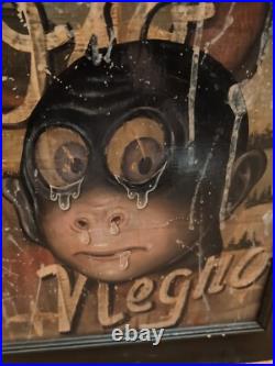 Fred Stonehouse Oso Negro Og Signed Art Painting Chicago Folk Outsider Rare 1999 Fred Stonehouse Oso Negro Og Signed Art Painting Chicago Folk Outsider Rare 1999