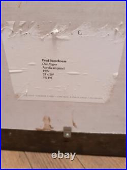 Fred Stonehouse Oso Negro Og Signed Art Painting Chicago Folk Outsider Rare 1999 Fred Stonehouse Oso Negro Og Signed Art Painting Chicago Folk Outsider Rare 1999
