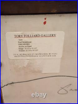 Fred Stonehouse Oso Negro Og Signed Art Painting Chicago Folk Outsider Rare 1999 Fred Stonehouse Oso Negro Og Signed Art Painting Chicago Folk Outsider Rare 1999