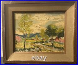 GALET 20th Century French Countryside Landscape Painting Signed