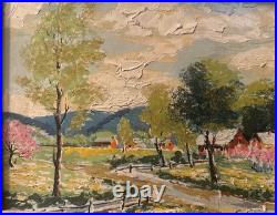 GALET 20th Century French Countryside Landscape Painting Signed