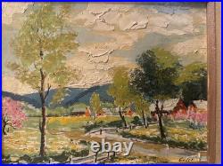 GALET 20th Century French Countryside Landscape Painting Signed