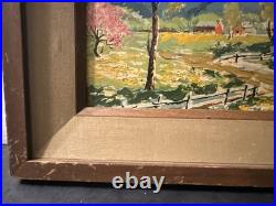 GALET 20th Century French Countryside Landscape Painting Signed