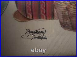 GUATEMALAN FOLK ART PAINTING Women Figures Signed Alvarez JOYABAJ