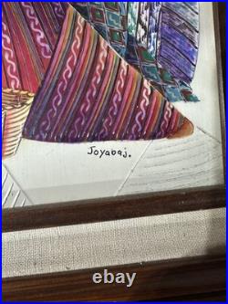 GUATEMALAN FOLK ART PAINTING Women Figures Signed Alvarez JOYABAJ
