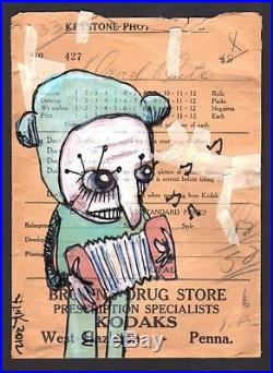 GUS FINK Art outsider ORIGINAL folk Painting lowbrow Picasso UGLY BEAR BOY